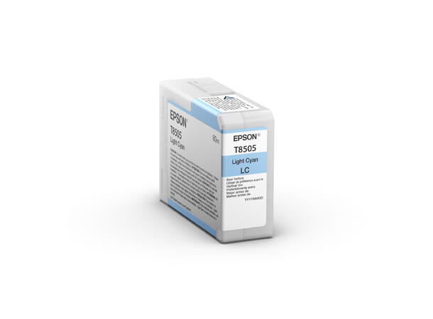 Epson blekk SC P800 Light Cyan T8505 Lyst cyan blekk til Epson SC P800, 80ml 